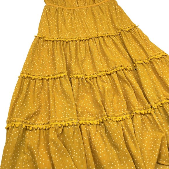 TWO SISTERS Mustard Polka Dot Midi Summer Dress - Picture 4 of 8
